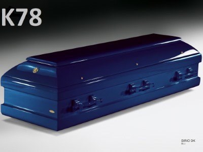 Blå kiste til begravelse